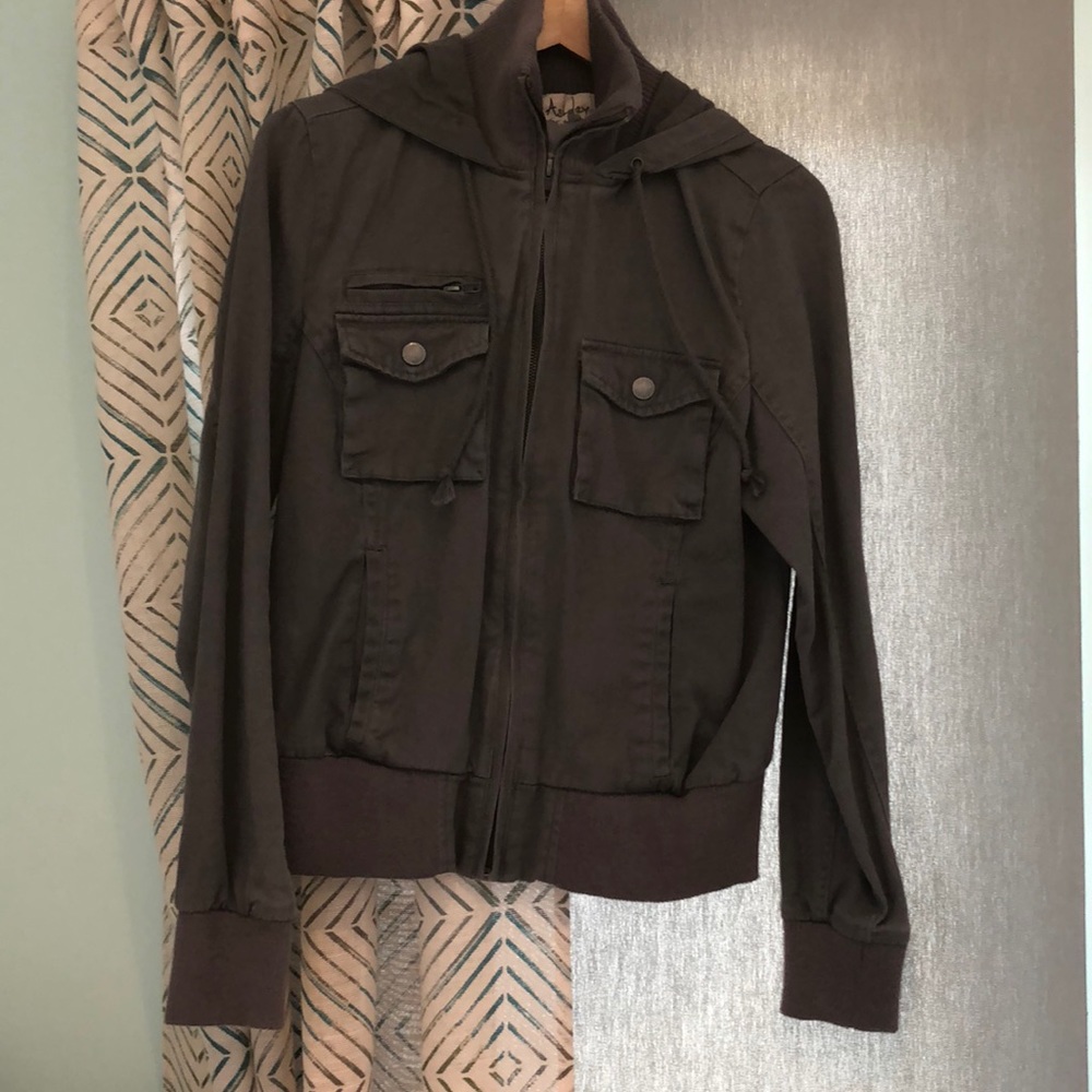 Super Cute Grey Jean Material Hoodie